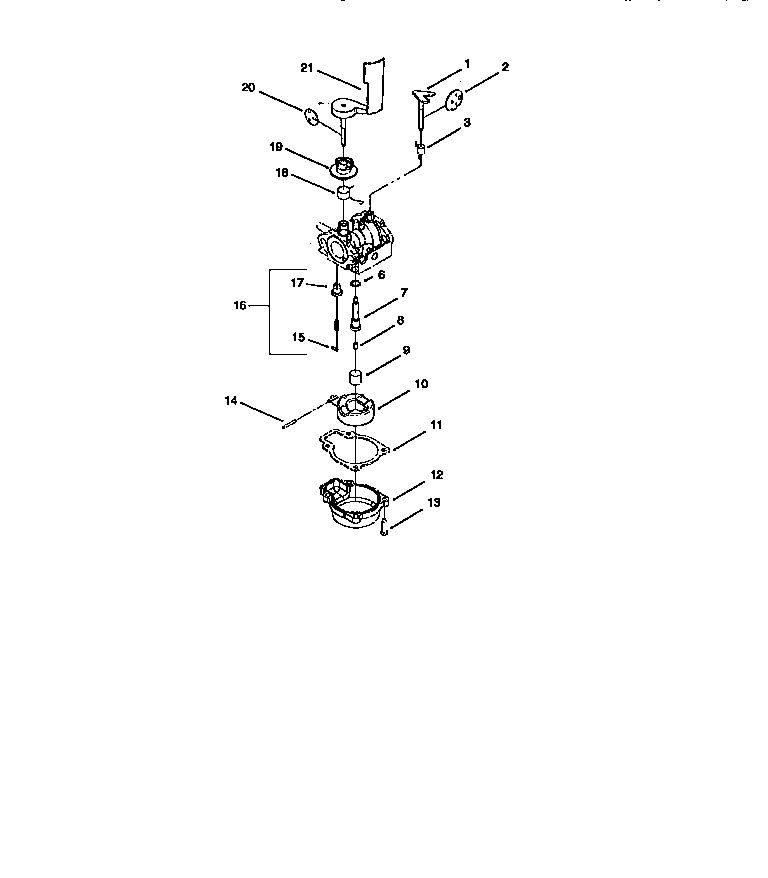 Carburetor Assembly Diagram and Parts List for 10324 8900001 & UP Lawn Boy Lawn Mower